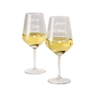 MAVERTON Set de verres &agrave; vin grav&eacute;s