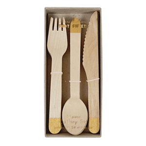 Meri Meri Gold Wooden Cutlery Set