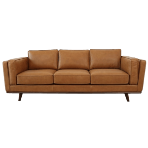 Mid In Mod Ferre Tan Real Leather Sofa
