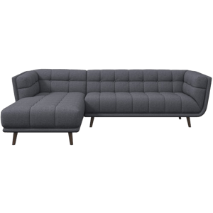 Mid In Mod Kano Dark Grey Fabric Sectional Sofa Left Facing Chaise