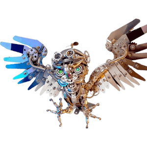 Moyustore Steampunk Owl with Goggles 3D Metal Animal Kits