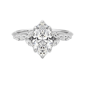 MSBLUE Jewelry Marquise Cut Moissanite Engagement Ring