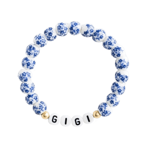 Names For Good Blue Porcelain Floral Bracelet