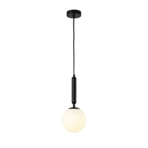 Northline Home Black Glass Globe Pendant Light Fixture - Nordic Style, 12 inches