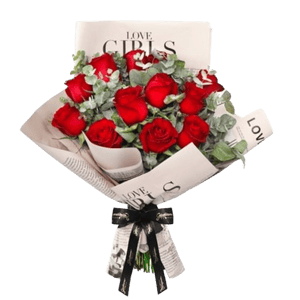 Nova Flor Buqu&ecirc; de Rosas Vermelhas - Amor no Jornal