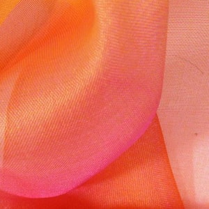 NY Designer Apricot Orange Silk Organza Fabric