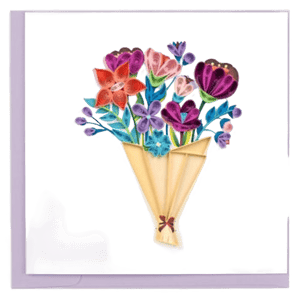 Quilling Card Playful Flower Bouquet
