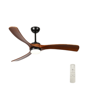 Rackora 60" Walnut Solid Wood Ceiling Fan Light