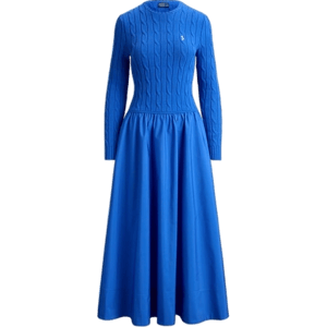 Ralph Lauren Cable-Knit Bodice Cotton Dress