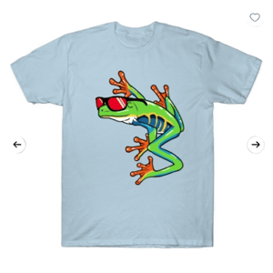 TeePublic Red-eyed Tree frog with Sunglasses T-Shirt