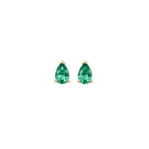 RG 14k Emerald Pear Shape Studs