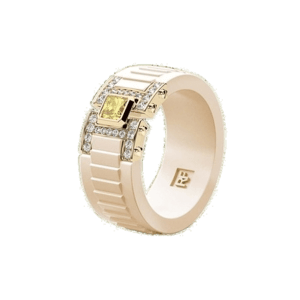 Rockford La Paz Atomic Silicone & Gold Ring with 0.50ct Diamonds