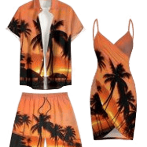 Rosegal Coconut Tree Ombre Dusk Sunset Print Hawaii Beach