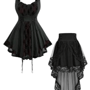 Rosegal Plus Size Silver Flocking Mesh Lace Up Ruffles Ruched Cross Asymmetrical Tank Top