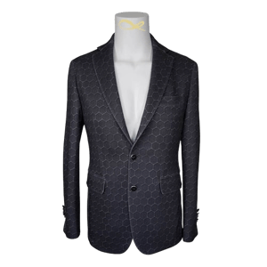 Sebastian Cruz Couture Charcoal Honeycomb