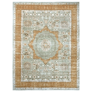 Shahbanu Rugs 12'1"x15'6" Pistachio Green 14th Century Mamluk Dynasty Pattern Rug