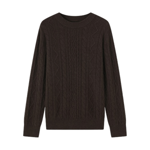 Shokay 100% Yak Crewneck Chunky Cable Sweater 