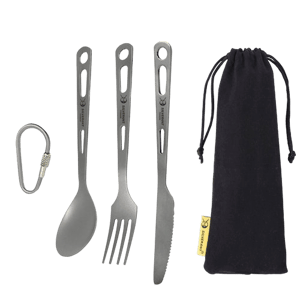SilverAnt Outdoors Titanium 3-Piece Cutlery Set