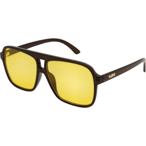 SIN The Duke Chocolate Yellow Sunglasses 