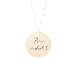 Sincerely Silver Gold Disc Handwriting Necklace