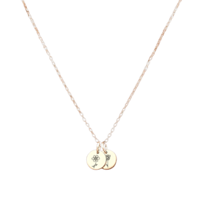 Sincerely Silver Tiny Birth Flower Disc Necklace