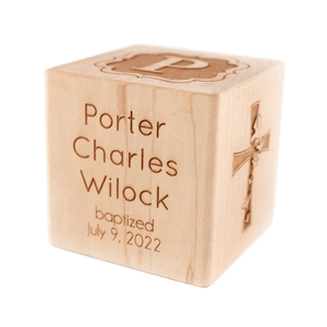 Smiling Tree Toys Baptism Keepsake Block