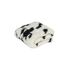 Sunset Snuggles Black & Off-White Cow Print Blanket