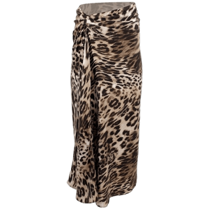 THEO The Label Danae Leopard Print Ruched Skirt