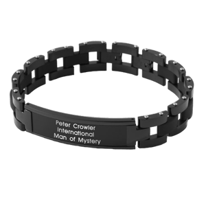 Things Remembered Engraved Matte Black ID Bracelet