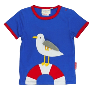 Toby Tiger Organic Seagull Harbour Applique Short-Sleeved T-Shirt