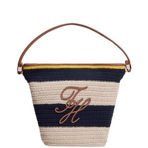 Tommy Hilfiger Logo Appliqu&eacute; Woven Bucket Bag