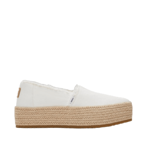TOMS Shoes Valencia White Canvas Platform Espadrille