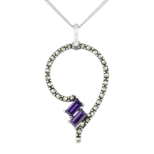 I Heart Jewels Tori Hill&reg; Genuine Marcasite and Simulated Amethyst