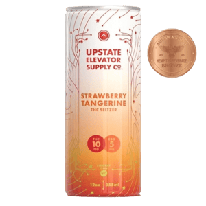 Upstate Elevator 10mg THC + 5mg CBG Strawberry Tangerine Seltzer