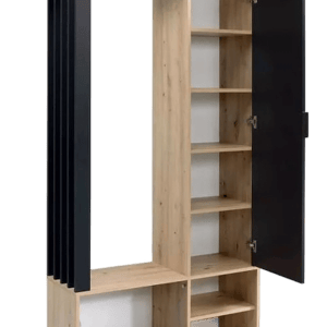 Flurwand ATHERIA &ndash; Artisan-Eiche / Schwarz