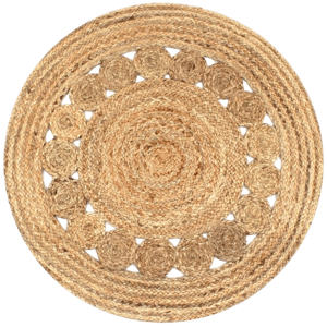 vidaXL Area Rug Braided Jute 90 cm Round