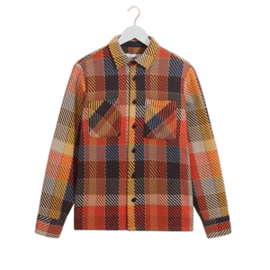 Wax London Whiting - Orange Pike Check Overshirt