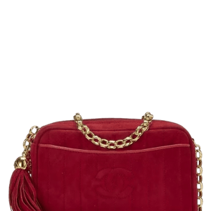 What Goes Around Comes Chanel Around Red Vertical Suede