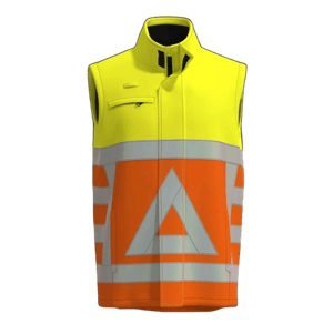 WorkWear4All BWVKR100 Bodywarmer verkeersregelaar softshell Fluo oranje - fluo geel