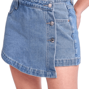 YMI JEANS Women's Denim Wrap Skort