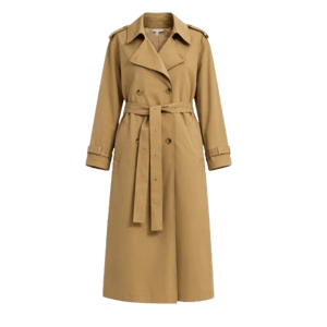 YOEK Trenchcoat mit Nieten Mid Brown