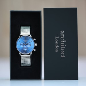 Men's Architect Motivator In Blue With Silver Mesh Strap