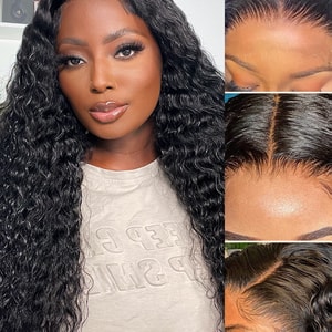 Deep Wave Wig 100% Human Hair Swiss Lace Curly Hair HD Lace Front Wig