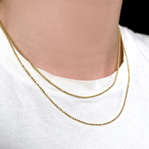 Diamond Cut Bead Chain Necklace