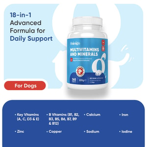 Multivitamins and Minerals for Dogs | 365 Tablets | Animigo UK