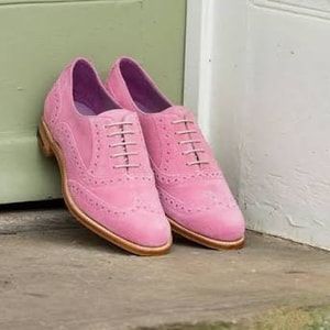 Freya Pink Suede Women Brogue Shoe