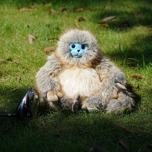 Realistic Golden Snub-nosed Monkey Plush Driver Cover