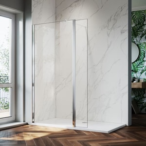 Elegant Showers ELEGANT 700mm 8mm Easy Clean Nano Glass Shower Panel + 300mm Flipper/Return Panel Review