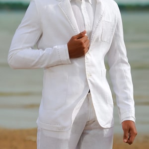Custom Linen Havana Suit