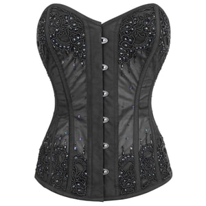 LUXE NOIR Zatanna Black Mesh Overbust Couture Corset